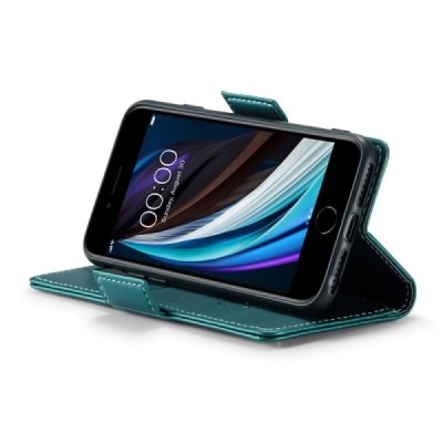 Apple iPhone 7 (iPhone 8) CaseMe Leather atvēramais ādas maciņš (maks)  - zaļš | Vacins.lv