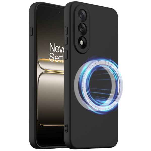 "Shell" MagSafe cieta silikona (TPU) apvalks - melns (OnePlus Nord 5)