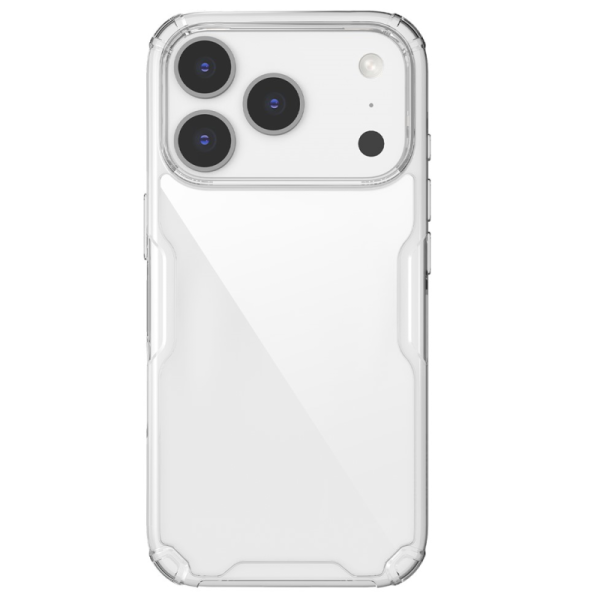 „Nillkin“ Nature TPU Pro sustiprintos apsaugos kieto silikono (TPU) dėklas - skaidrus (iPhone 17 Pro)