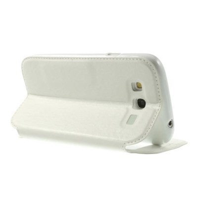 Samsung Galaxy Grand Neo (Lite) Roar Noble ādas atvēramais balts futrālis / Vacins.lv