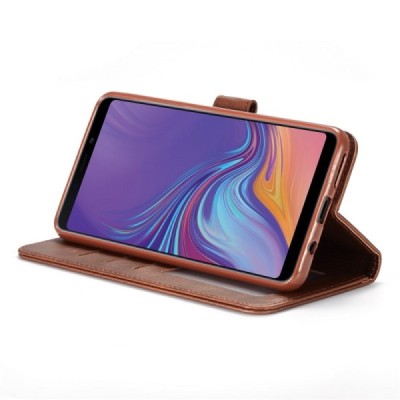Samsung Galaxy A7 (2018) LC IMEEKE atverčiamas rudas odinis dėklas - piniginė | Priedai.lt