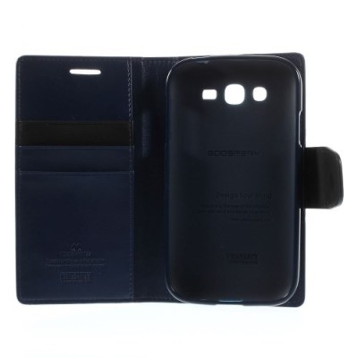 Samsung Galaxy Grand (Neo / Lite) Mercury Sonata atvērams zils ādas futrālis - maciņš / Vacins.lv