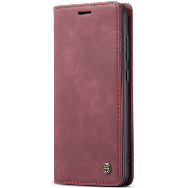 "CaseMe" Retro solīds atvēramais ādas maciņš - bordo (Galaxy S25 FE)