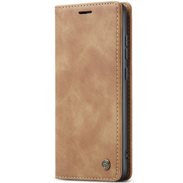 "CaseMe" Retro solīds atvēramais ādas maciņš - gaiši brūns (Galaxy S25 FE)