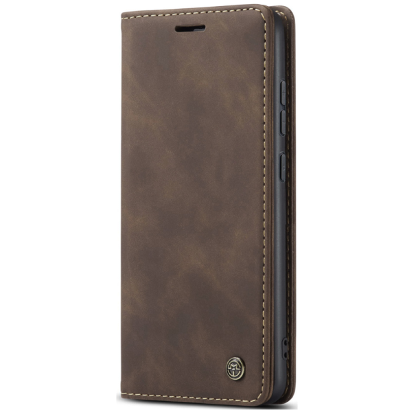 "CaseMe" Retro solīds atvēramais ādas maciņš - brūns (Galaxy S25 FE)