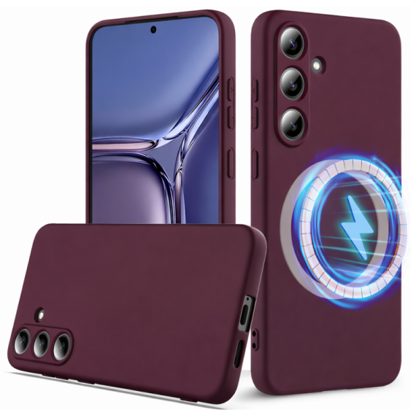 "Shell" MagSafe cieta silikona (TPU) apvalks - bordo (Galaxy S25 FE)