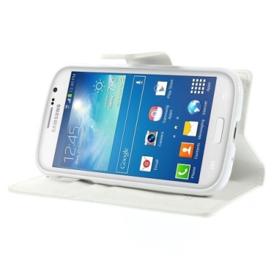 Samsung Galaxy Grand (Neo / Lite) Mercury Sonata atvērams balts ādas futrālis - maciņš / Vacins.lv