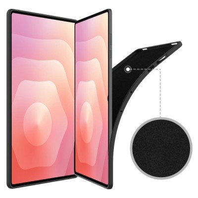 Samsung Galaxy Tab S11 Ultra „Shell“ cieta silikona (TPU) melns apvalks | vacins.lv
