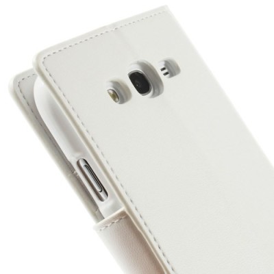 Samsung Galaxy Grand (Neo / Lite) Mercury Sonata atvērams balts ādas futrālis - maciņš / Vacins.lv