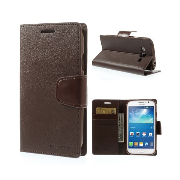 „Mercury“ Sonata atverčiamas dėklas - tamsiai rudas (Galaxy Grand / Grand Neo)