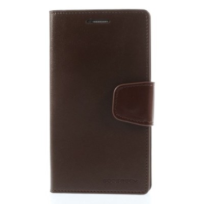 Mercury Sonata atverčiamas Samsung Galaxy Grand (Neo / Lite) tamsiai rudas odinis dėklas - piniginė / Priedai.lt