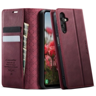Samsung Galaxy A16 CaseMe Retro Skin atvēramais ādas bordo maciņš - maks | Vacins.lv