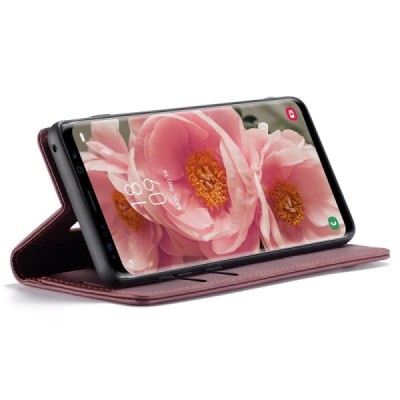 Samsung Galaxy S8 CaseMe Retro solidus atverčiamas bordo odinis dėklas - knygutė | Priedai.lt