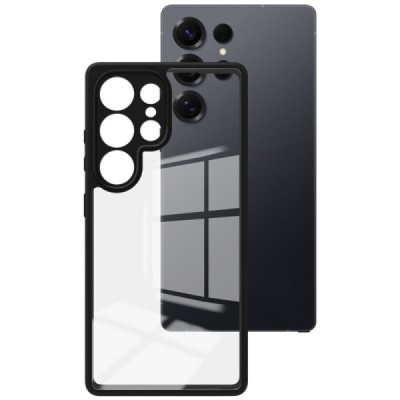 Samsung Galaxy S25 Ultra "Imak" cieta silikona (TPU) dzidrs (apmāles melnā) apvalks | vacins.lv