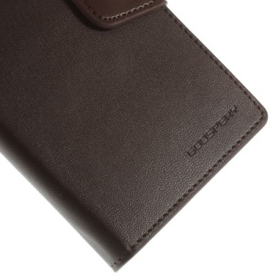 Mercury Sonata atverčiamas Samsung Galaxy Grand (Neo / Lite) tamsiai rudas odinis dėklas - piniginė / Priedai.lt