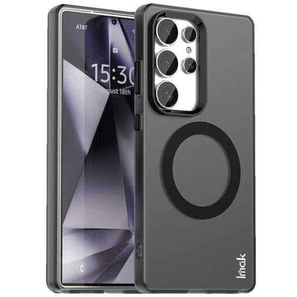 "IMAK" Candy MagSafe matēts cieta silikona (TPU) apvalks - melns (Galaxy S25 Ultra)