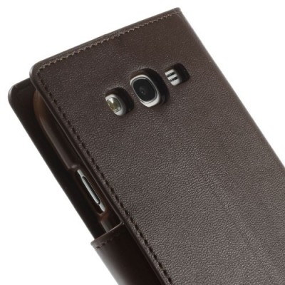 Mercury Sonata atverčiamas Samsung Galaxy Grand (Neo / Lite) tamsiai rudas odinis dėklas - piniginė / Priedai.lt