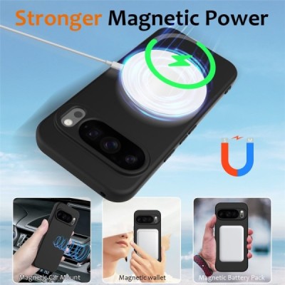 Google Pixel 10 / 10 Pro "Shell" MagSafe cieta silikona (TPU) melns apvalks | vacins.lv