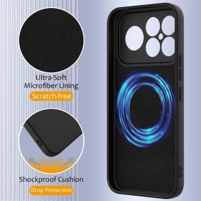 Xiaomi Poco F8 Ultra "Shell" MagSafe cieta silikona (TPU) melns apvalks | vacins.lv