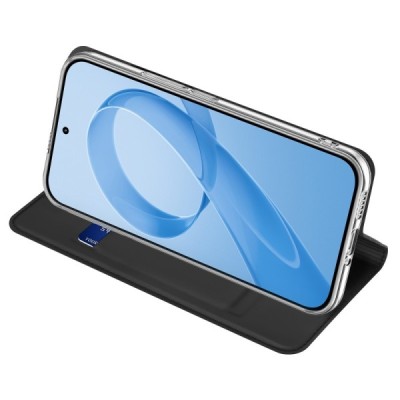 Xiaomi Poco F8 Ultra "Dux Ducis" Skin sērijas melns ādas atvērams maciņš | Vacins.lv