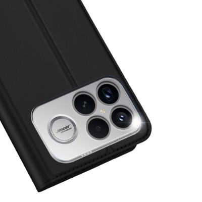 Xiaomi Poco F8 Ultra "Dux Ducis" Skin sērijas melns ādas atvērams maciņš | Vacins.lv