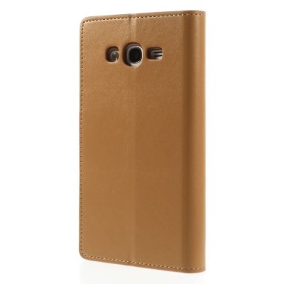 Mercury Sonata atverčiamas Samsung Galaxy Grand (Neo / Lite) šviesiai rudas odinis dėklas - piniginė / Priedai.lt