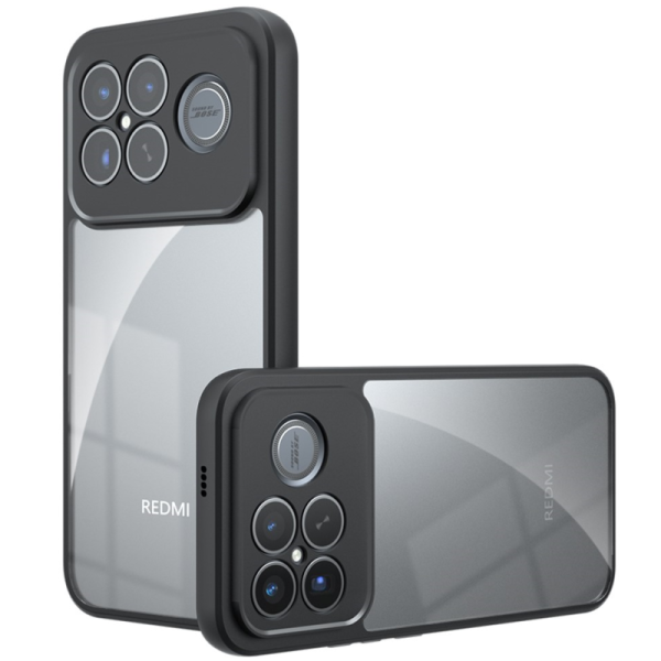 "Mofan" caurspīdīgs cieta silikona (TPU) apvalks - melns (Poco F8 Ultra)