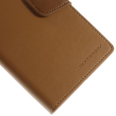 Mercury Sonata atverčiamas Samsung Galaxy Grand (Neo / Lite) šviesiai rudas odinis dėklas - piniginė / Priedai.lt