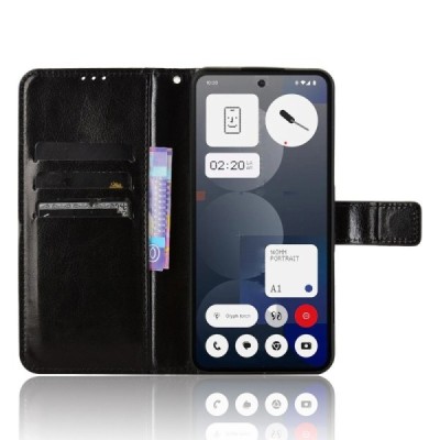 Nothing Phone 3a Pro Binfen atvēramais melns maciņš - maks | Vacins.lv