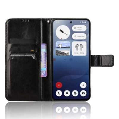 Nothing Phone 3a Binfen atvēramais melns maciņš - maks | Vacins.lv