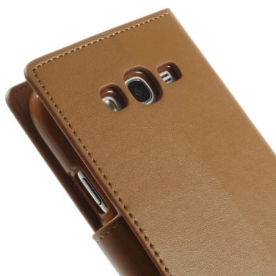 Mercury Sonata atverčiamas Samsung Galaxy Grand (Neo / Lite) šviesiai rudas odinis dėklas - piniginė / Priedai.lt