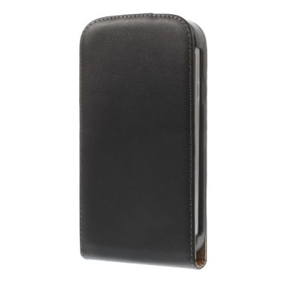 Samsung Galaxy Grand (Neo / Lite) klasikinis vertikaliai atverčiamas juodas odinis dėklas / Priedai.lt
