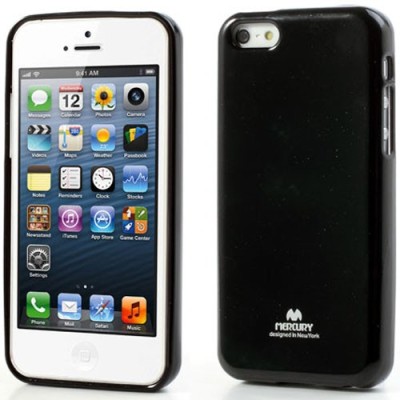 „Mercury“ Color kieto silikono (TPU) juodas Apple iPhone 5C dėklas (dėkliukas) / Priedai.lt