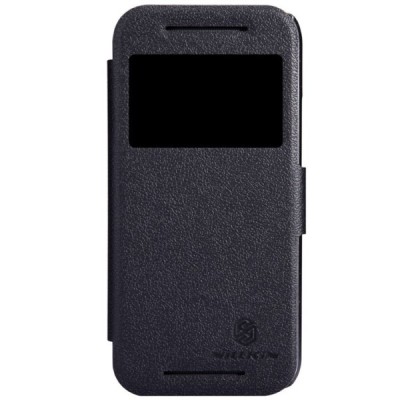 HTC One mini 2 juodas odinis atverčiamas Nillkin Fresh dėklas / Priedai.lt