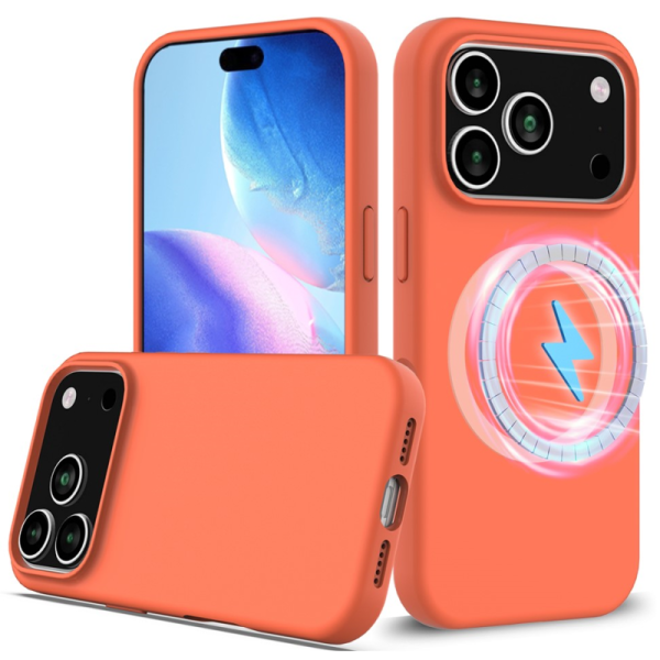 "Shell" MagSafe cieta silikona (TPU) apvalks - oranžs (iPhone 17 Pro Max)