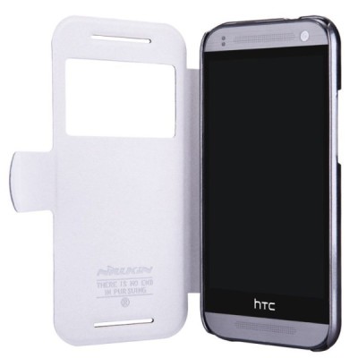 HTC One mini 2 juodas odinis atverčiamas Nillkin Fresh dėklas / Priedai.lt