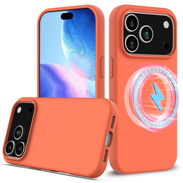 "Shell" MagSafe cieta silikona (TPU) apvalks - oranžs (iPhone 17 Pro)