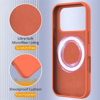 Apple iPhone 17 Pro "Shell" MagSafe cieta silikona (TPU) oranžs apvalks | vacins.lv
