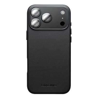 Apple iPhone 17 Pro "QIALINO" Slim MagSafe ādas melns vaciņš - apvalks | Vacins.lv