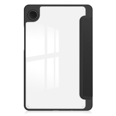 Samsung Galaxy Tab A11 / A9 Copernice atvēramais melns maciņš - maks ar vietu, kur ielikt stylus | Vacins.lv