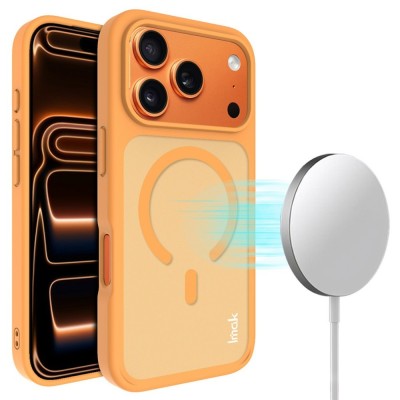 „IMAK“ MagSafe matinis kieto silikono (TPU) dėklas - oranžinis (iPhone 17 Pro)