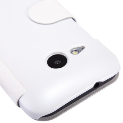 HTC One mini 2 baltas odinis atverčiamas Nillkin Fresh dėklas / Priedai.lt