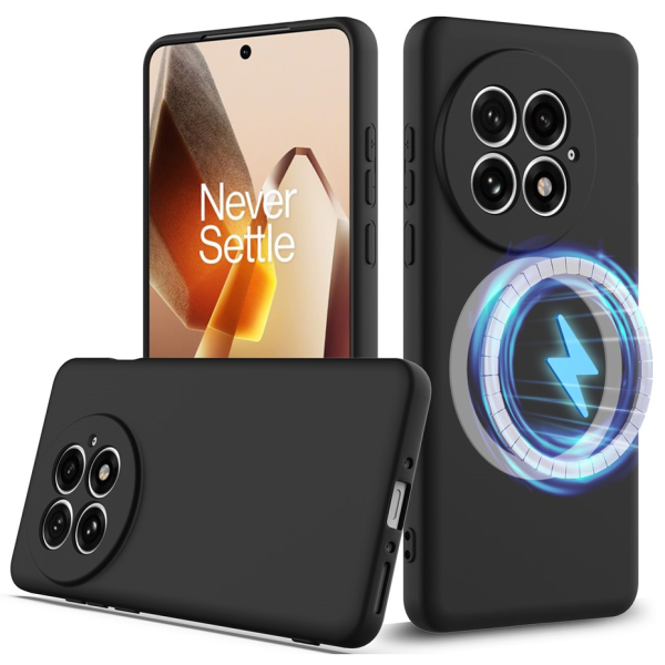 "Shell" MagSafe cieta silikona (TPU) apvalks - melns (OnePlus 13)