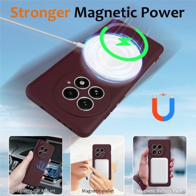 "Shell" MagSafe cieta silikona (TPU) apvalks - bordo (OnePlus 13)