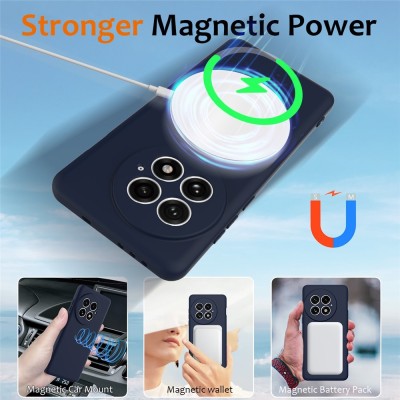 "Shell" MagSafe cieta silikona (TPU) apvalks - tumši zils (OnePlus 13)