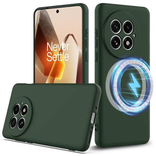 „Shell“ MagSafe kieto silikono (TPU) dėklas - tamsiai žalias (OnePlus 13)