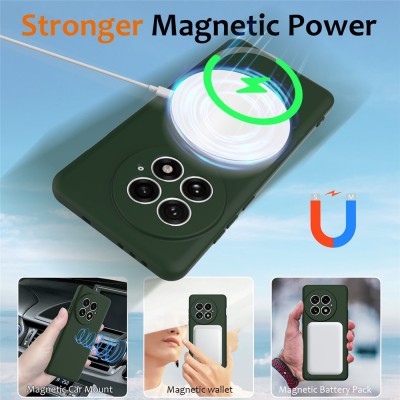 „Shell“ MagSafe kieto silikono (TPU) dėklas - tamsiai žalias (OnePlus 13)