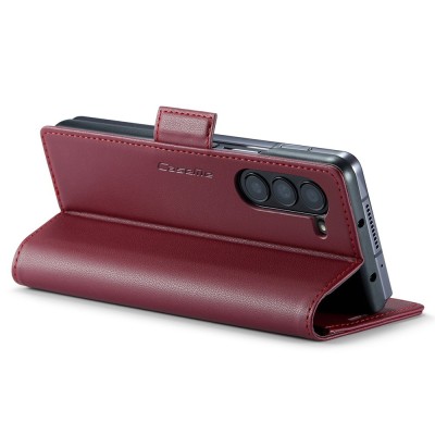 Samsung Galaxy Fold5 5G (SM-F946B) „CaseMe“ Leather solīds atvēramais ādas bordo maciņš - maks | Vacins.lv