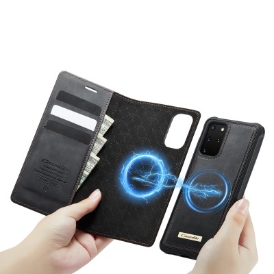 „CaseMe“ MagSafe Leather 2-in-1 atlokāms maciņš - melns (Galaxy S20+)