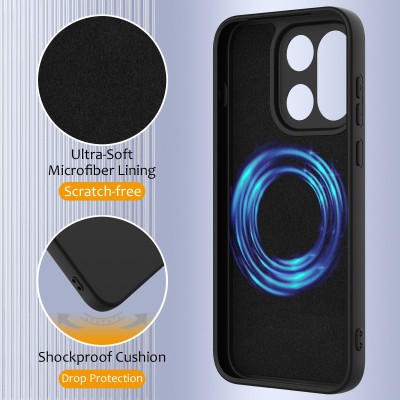 "Shell" MagSafe Hard Silicone (TPU) Case Cover - Black (OnePlus 15)